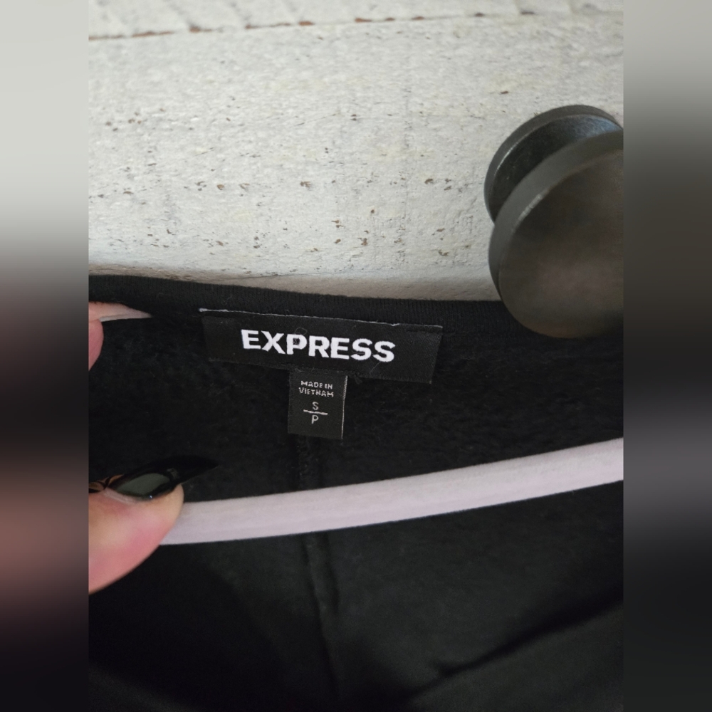 Express Solid Wrap Front Dolman Sleeve Sweatshirt - image 8